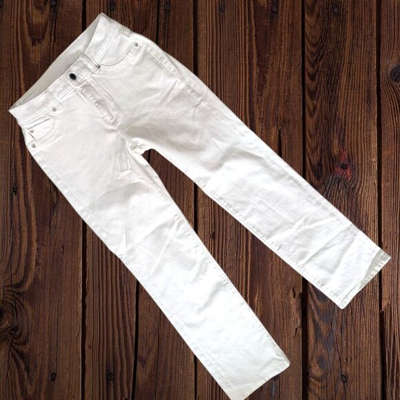 DL1961 Mara White Straight Leg Mid Rise Stretch Denim Jeans Women's 27 / 4 - Picture 1 of 6